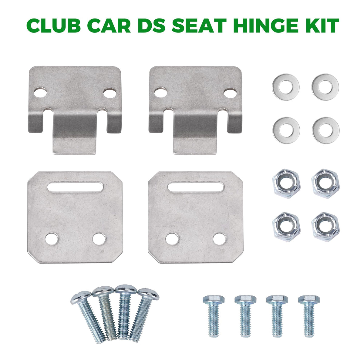 Installation-ready hardware included for 1979+ Club Car DS seat hinges