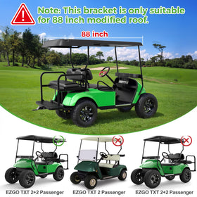 Installation kit included with 10L0L brackets for EZGO TXT 88-inch top