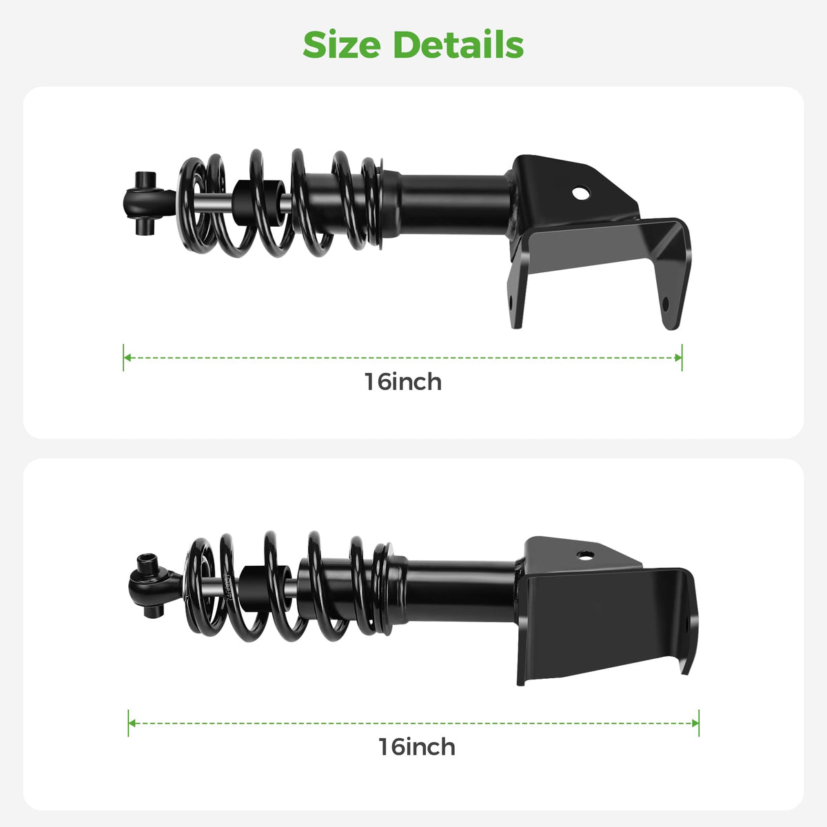 10L0L installation-ready shocks kit with driver and passenger sides