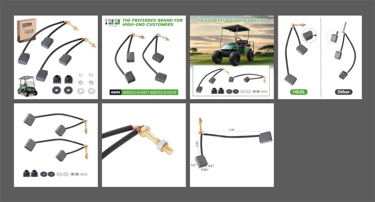 10L0L Instruction-friendly packaging includes hardware for EZGO and Club Car installations