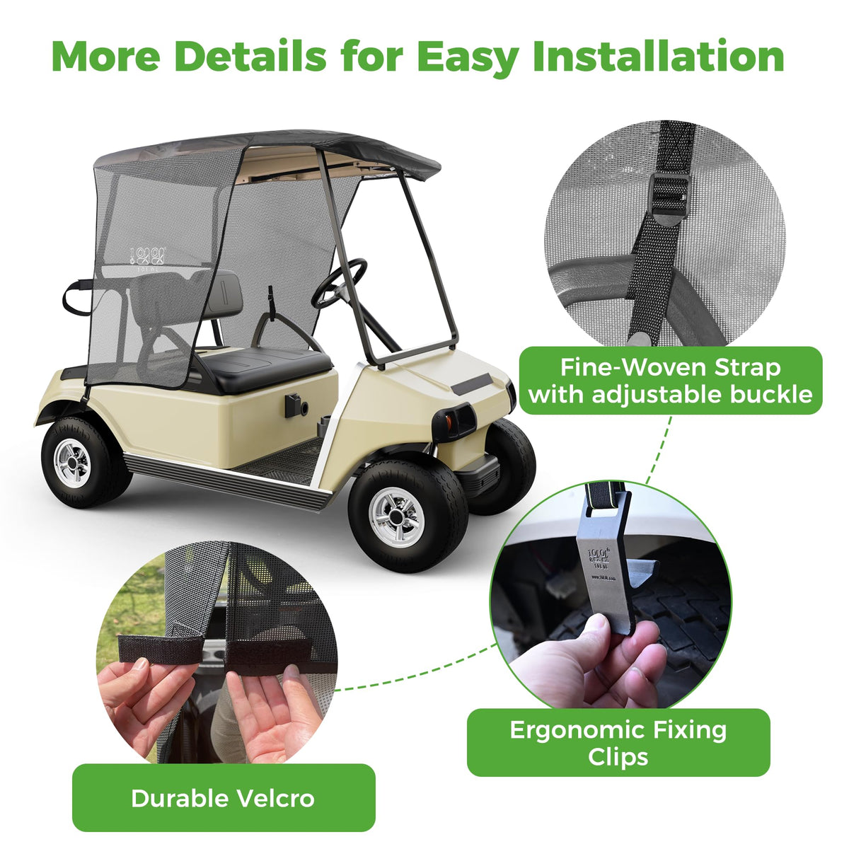 10L0L Integrated Adjustable Straps with Retractable Buckle simplify installation.