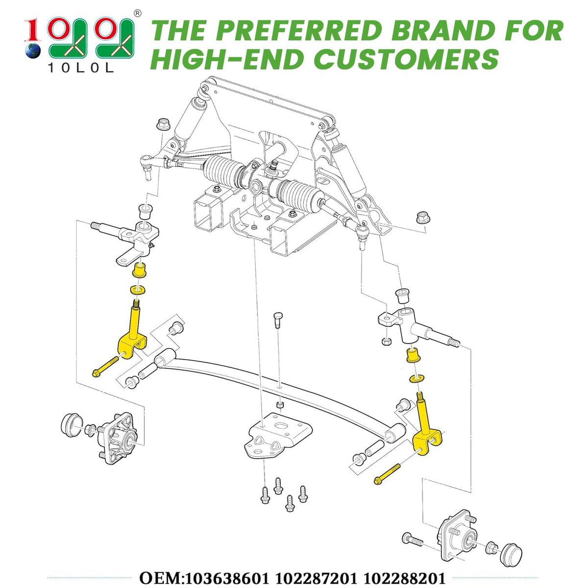 10L0L king pin wave washers included for proper assembly.