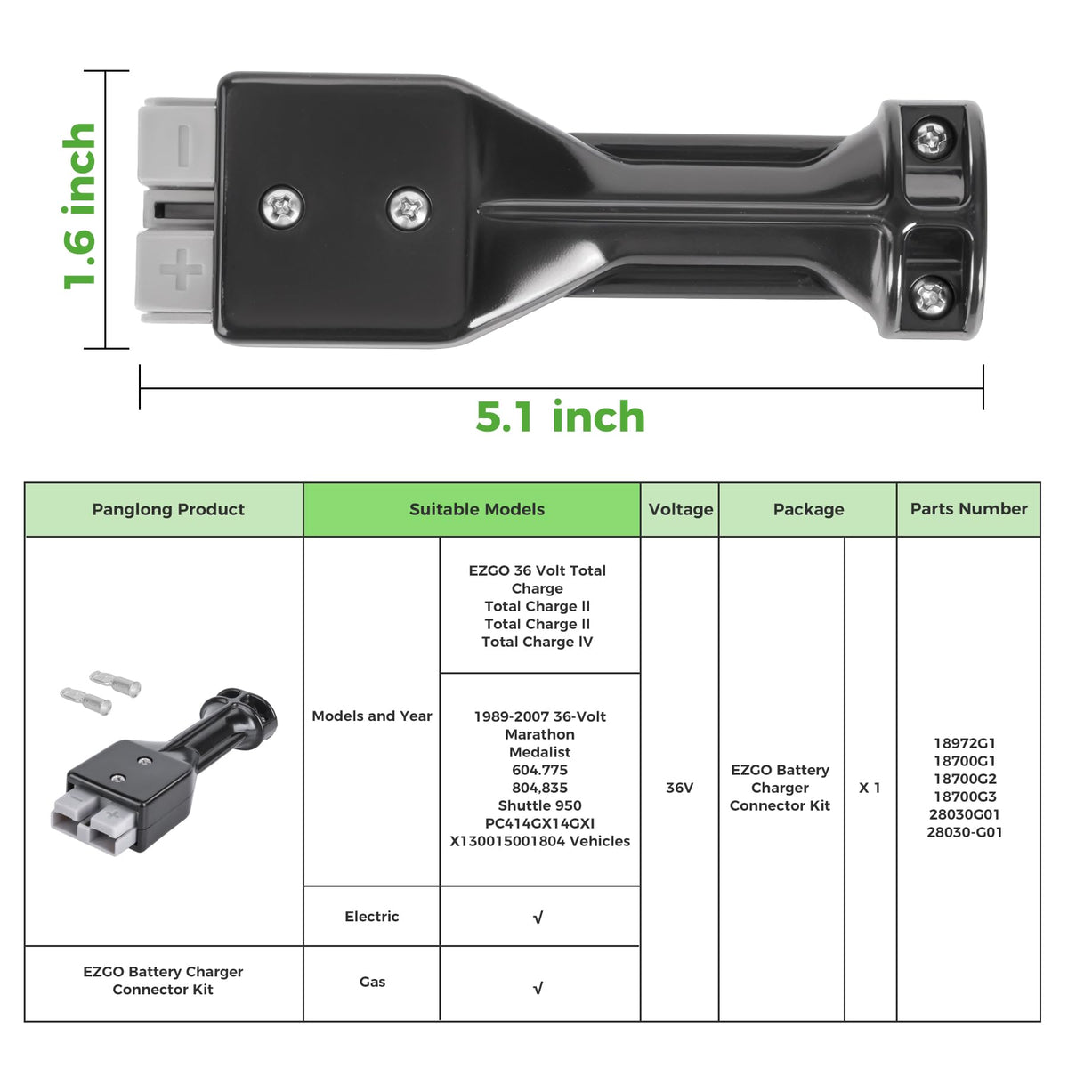 The 10L0L kit with contact pins enables seamless maintenance for EZGO chargers.