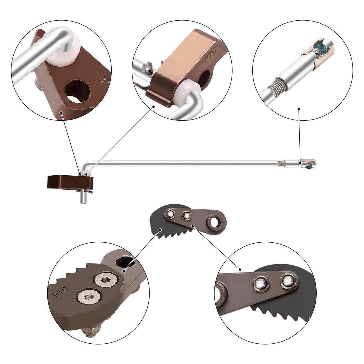 Close-up of 10L0L latch kit assembled for late 1998 DS Club Car.
