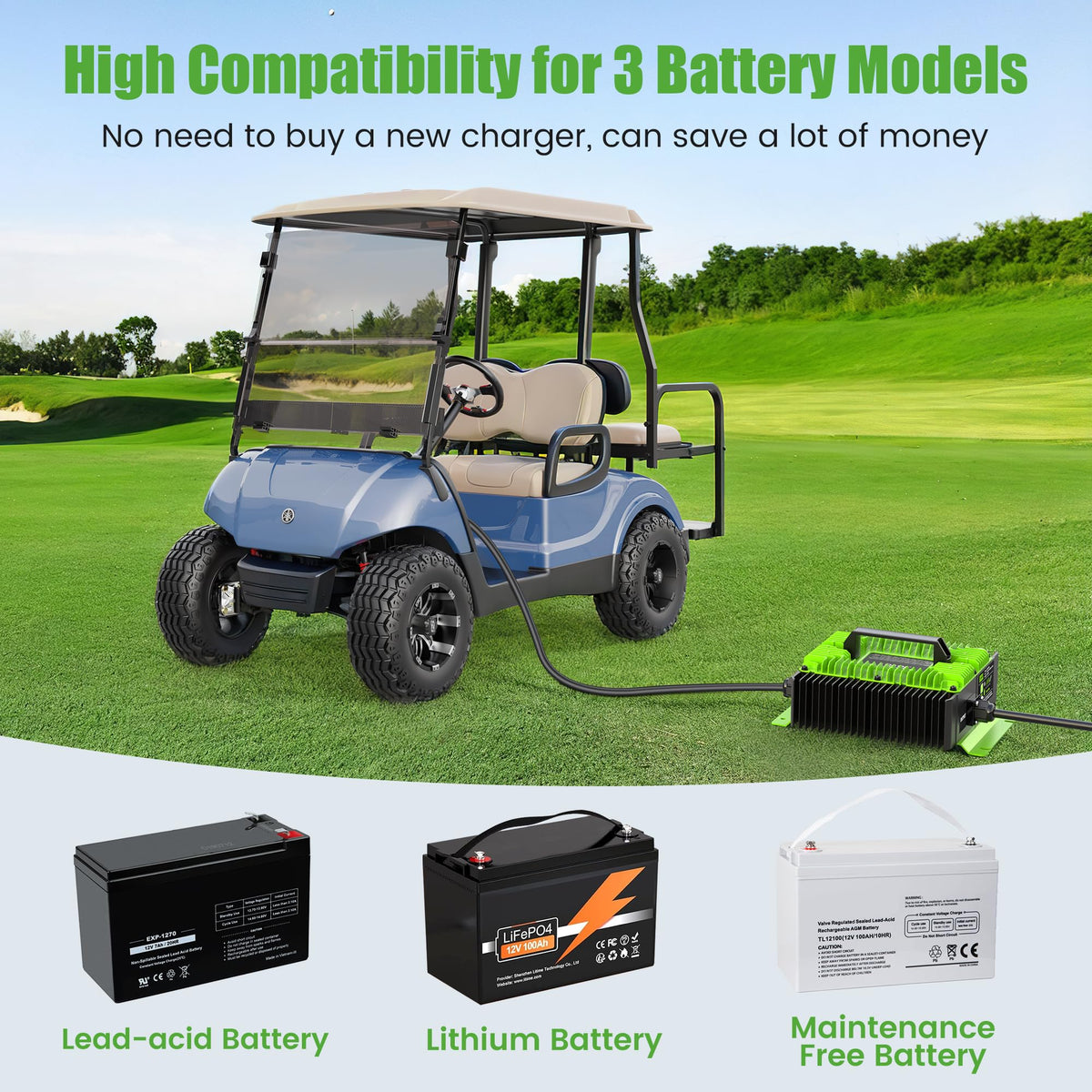 10L0L lead-acid lithium maintenance batteries charging scene demonstrates flexibility.