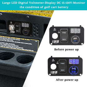 LED digital voltmeter displays real-time battery voltage