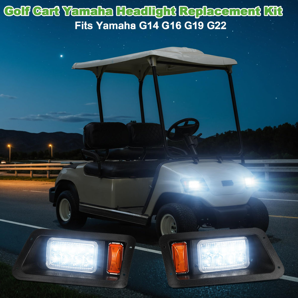 10L0L LED headlights for Yamaha G22 front deliver bright, energy-efficient lighting.
