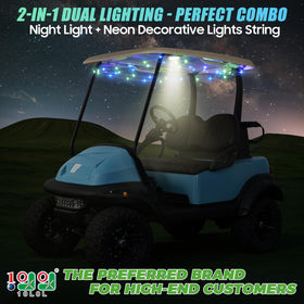 10L0L LED neon strip on cart roof providing ambient glow and visibility