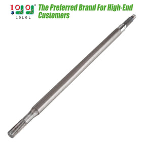 Closeup of 10L0L left rear axle shaft for EZGO TXT, sturdy construction