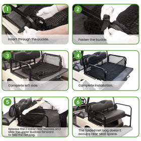 10L0L lightweight storage net for golf carts saves space