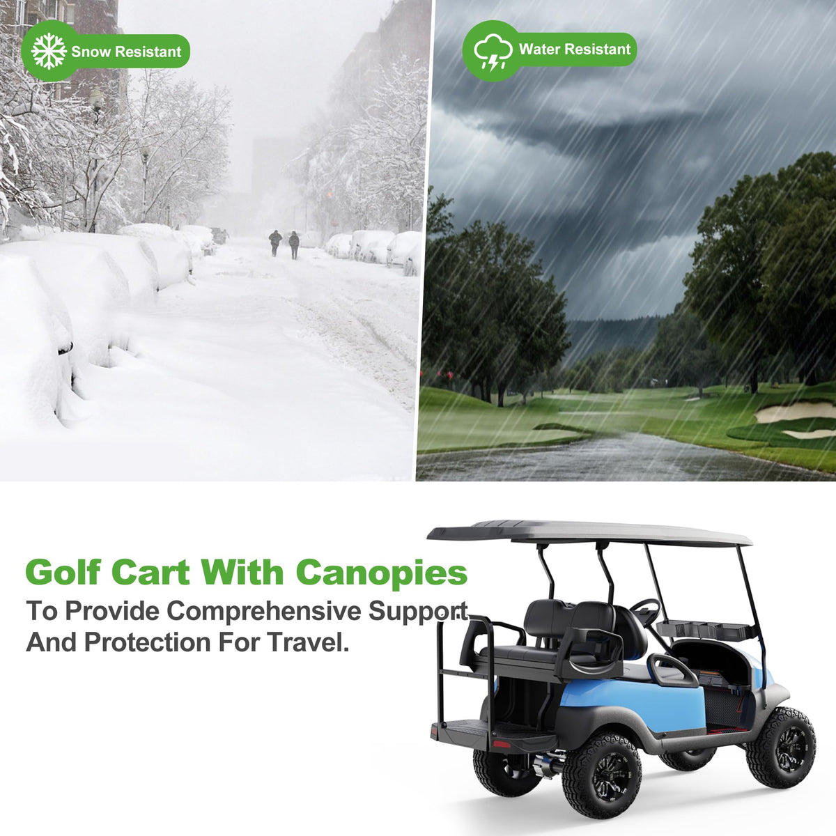 Designed for 88-inch long roof models for Club Car Precedent.