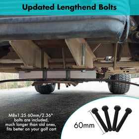 Low-profile tires gain front clearance with 10L0L lift.