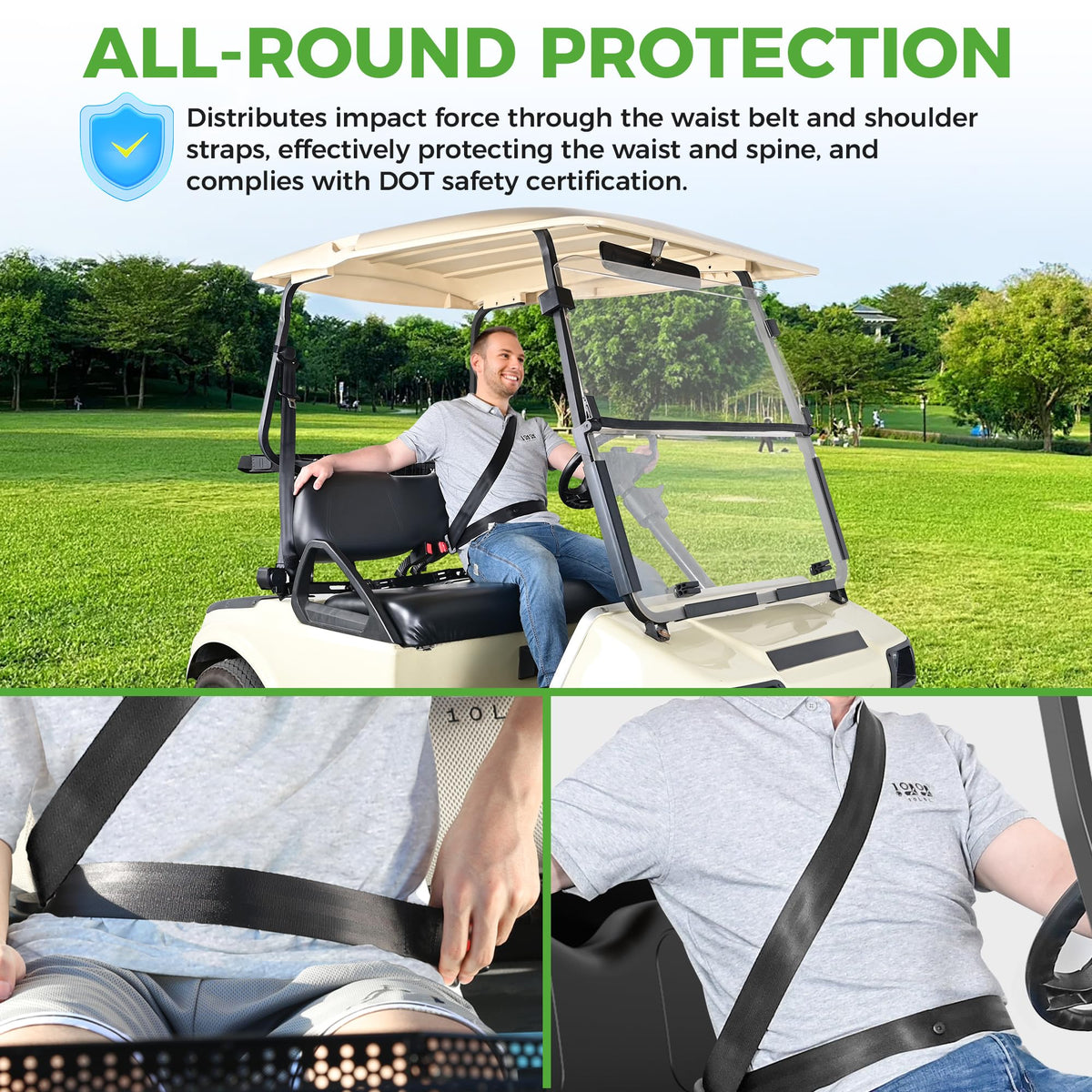 10L0L lower bracket shown for golf cart front-seat fit.