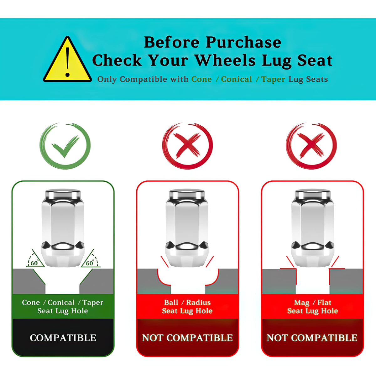 10L0L 1/2-20 thread lug nuts for standard cart fit