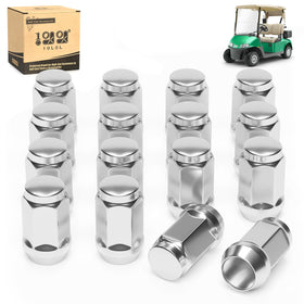 10L0L chrome lug nuts close-end for EZGO and Club Car wheels