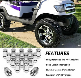 10L0L EZGO Club Car compatible lug nuts for easy replacement