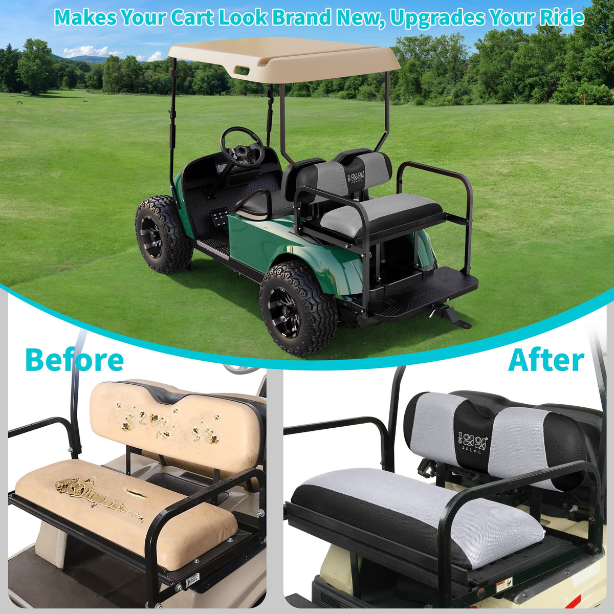 10L0L machine-washable seat cover for easy cleaning after rides.