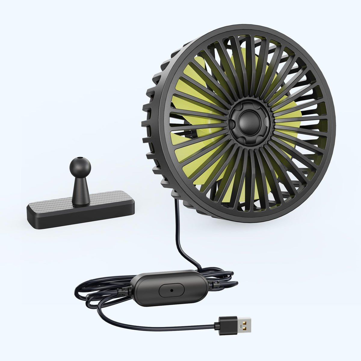 10L0L Magnetic Golf Cart Fan 360-degree rotation for precise cooling while driving.