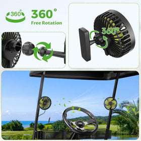10L0L Magnetic Golf Cart Fan's compact, durable design fits golf bags securely.