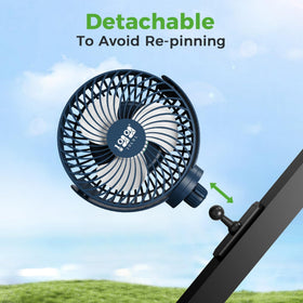 10L0L magnetic golf cart fan durable ABS housing withstands course use.