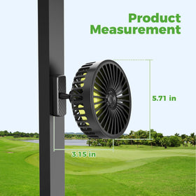 10L0L Magnetic Golf Cart Fan works with EZGO, Club Car, Yamaha carts on metal surfaces.