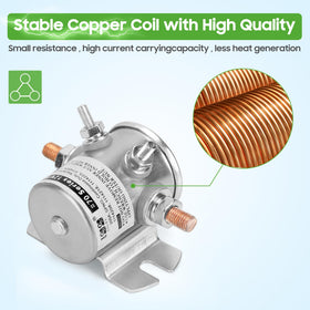 10L0L Max 250A solenoid relay top cover closeup, nickel-plated finish