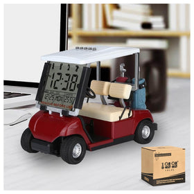 10L0L mini golf cart alarm clock front view adds playful desk decor for golf fans