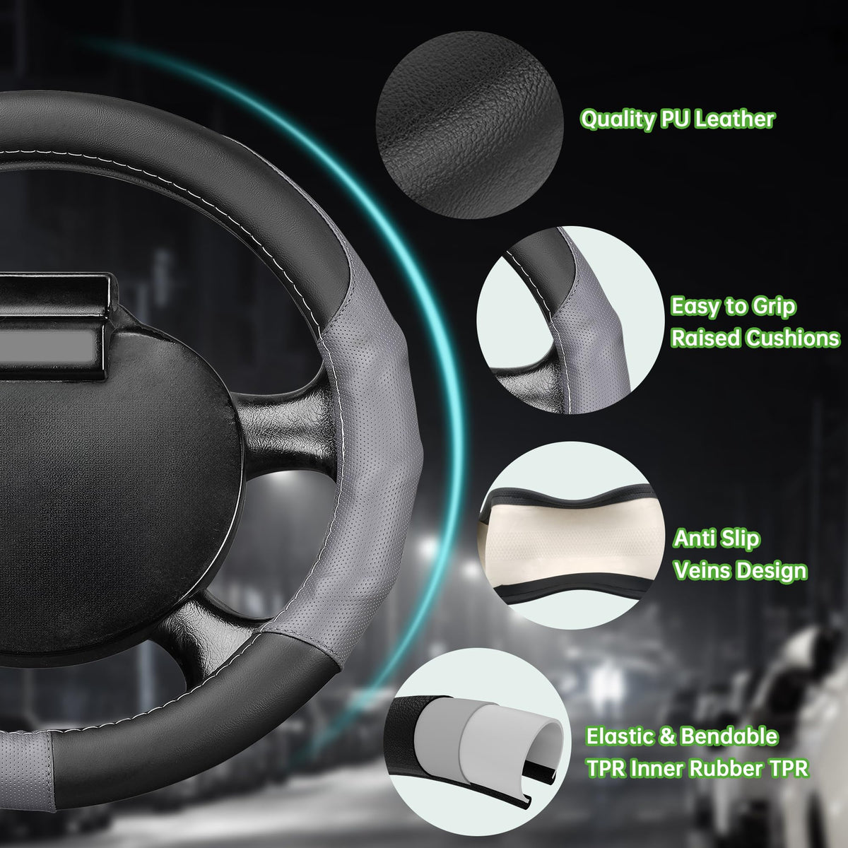 Adds a modern interior upgrade with subtle grip enhancement.