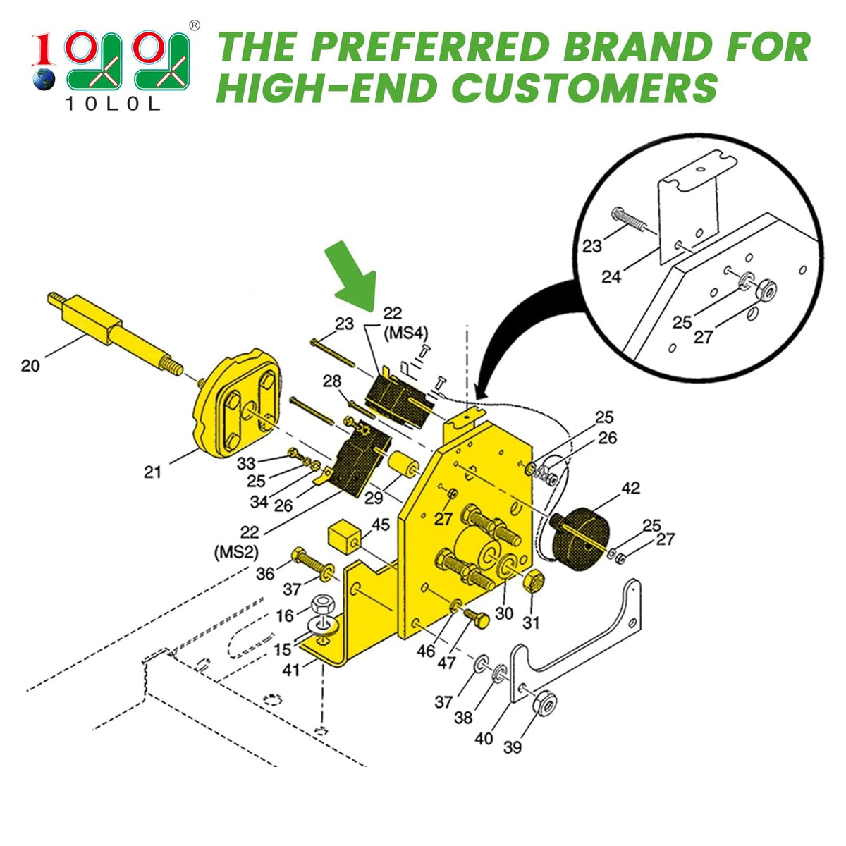10L0L mounting bracket top 73048-G01 for durable installation