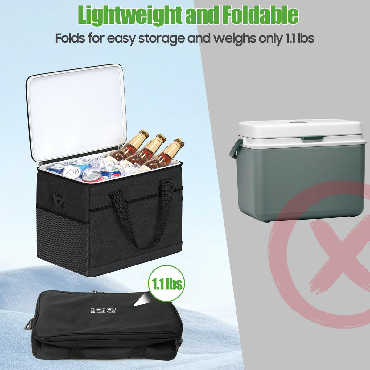10L0L multi-pocket organizer with mesh cup holders and scorecard pockets