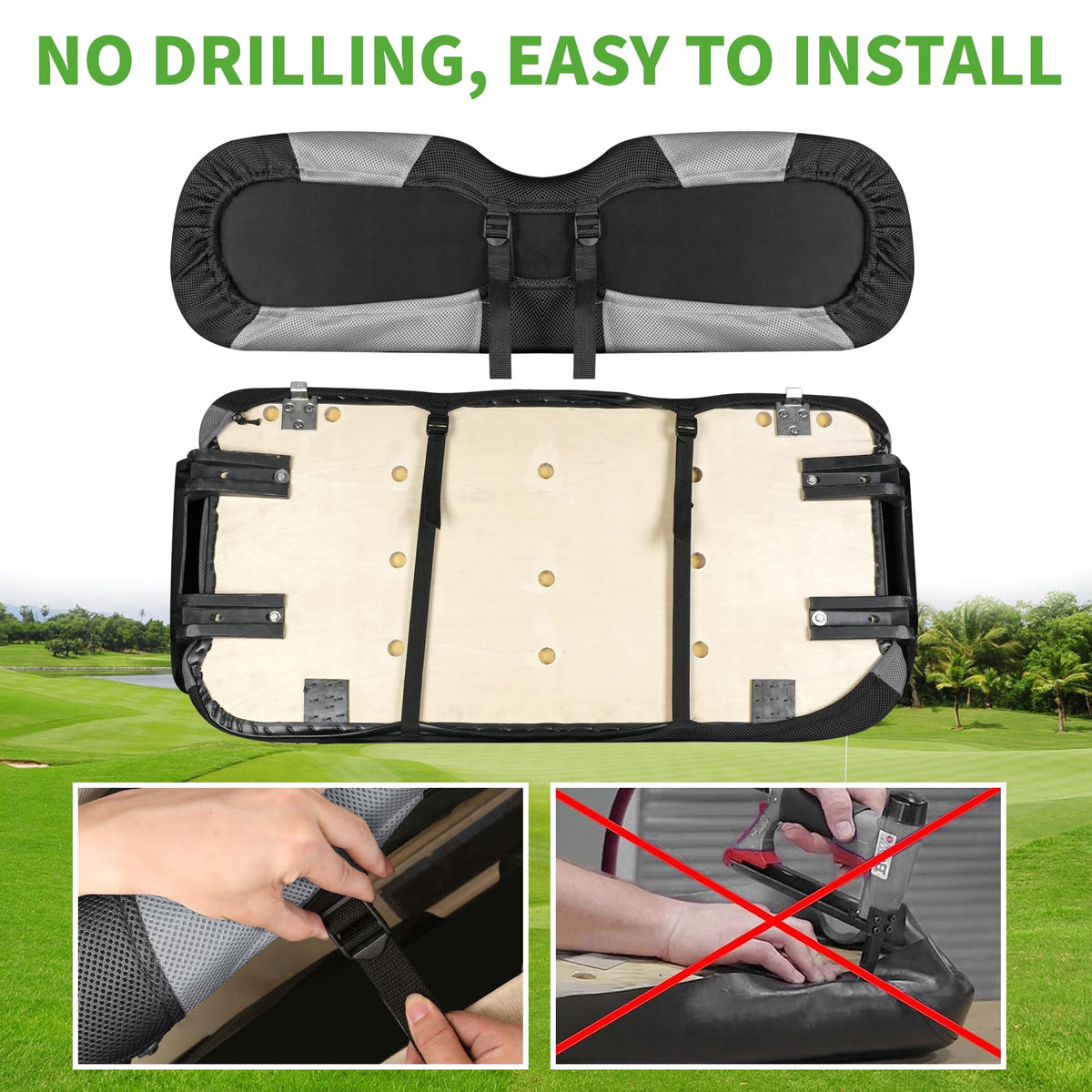 10L0L no-drill installation with elastic band for quick fit