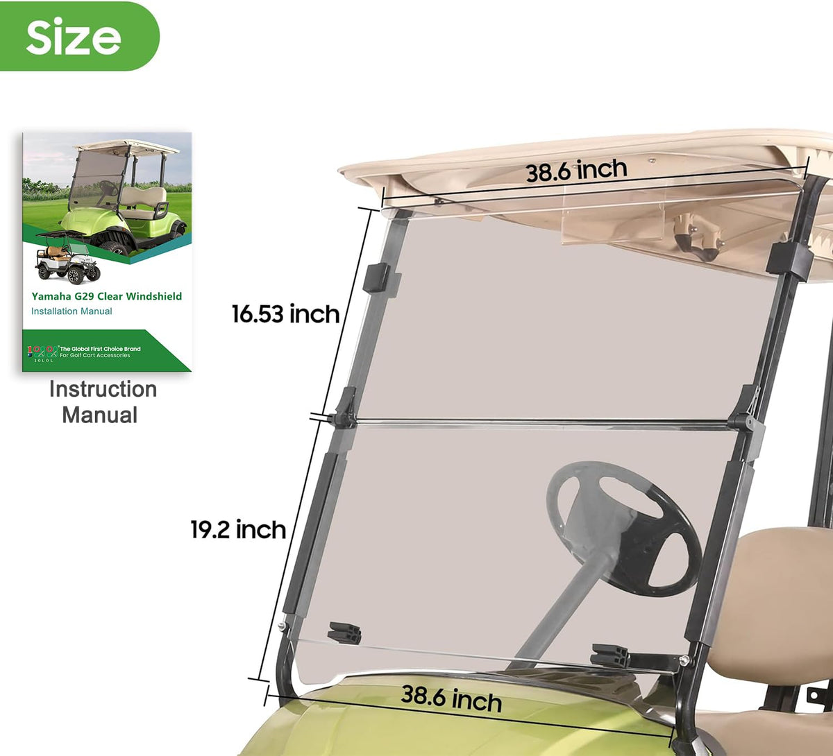 10L0L no-drill installation for Yamaha G29 Drive windshield