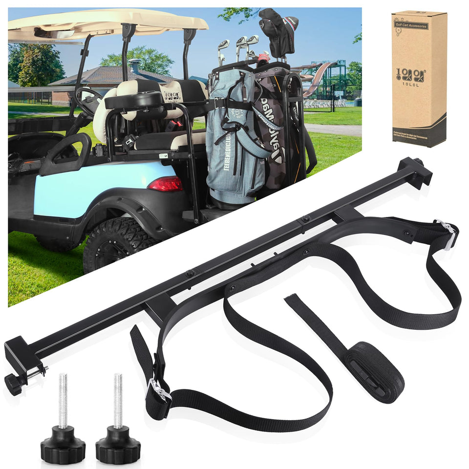 10L0L No-Drill golf cart bag holder bracket on 1-inch mount for quick setup