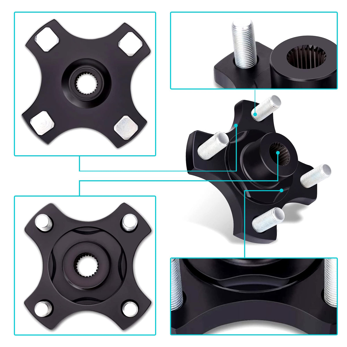 10L0L OE-replacement hub for 604112 and 615604 keeps wheel alignment stable.