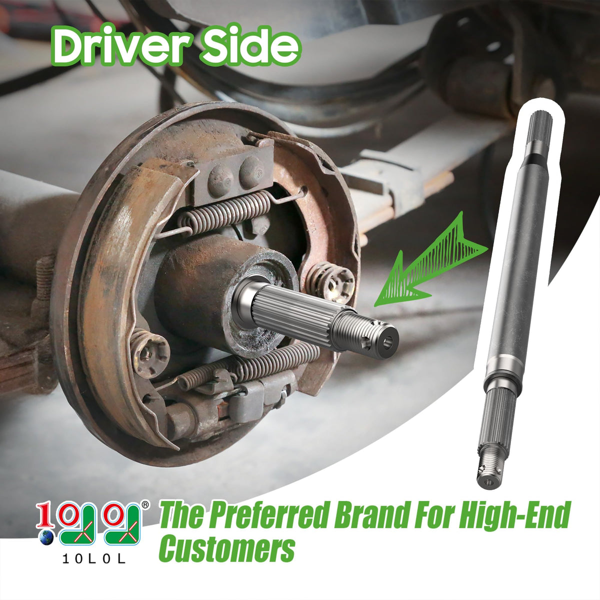 Driver-side axle kit compatible with JR1-G6511-00-00 OEM reference.