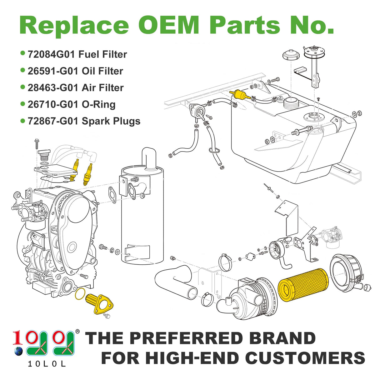 10L0L oil filter for EZGO TXT 2005-2009 ensures clean lubrication and smoother operation