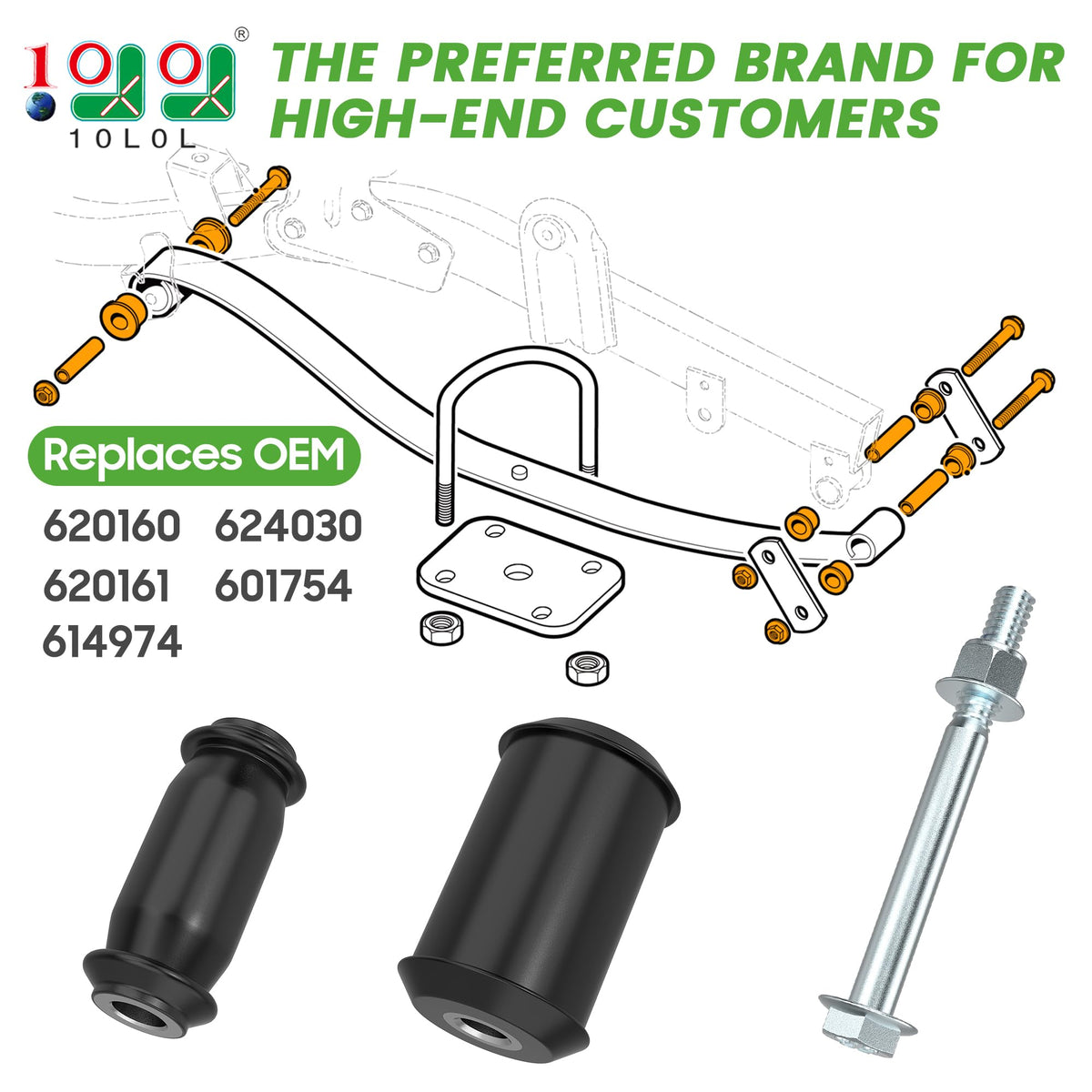 10L0L one-piece polyurethane bushing with sleeve for smoother suspension