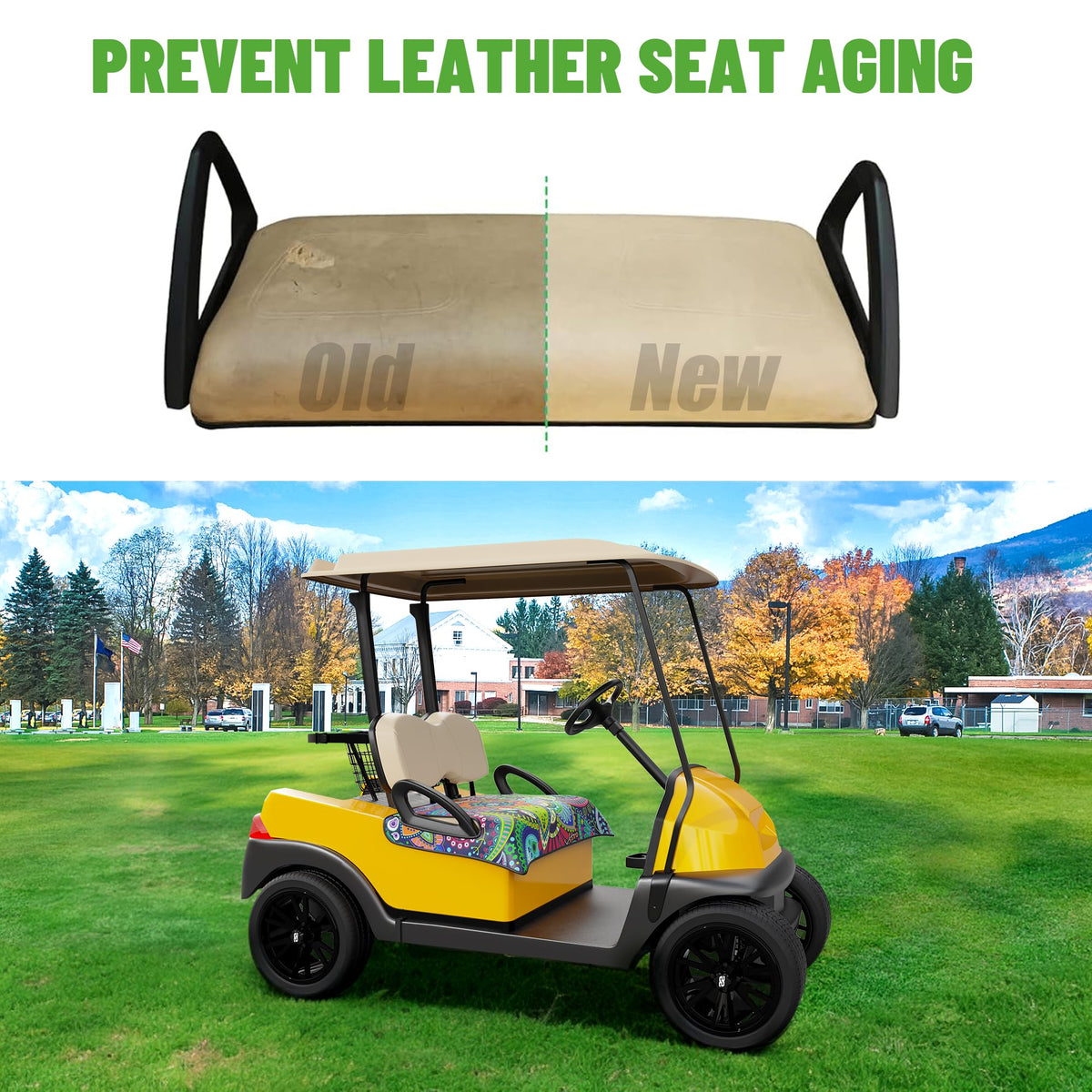 10L0L One-step installation over armrests demonstrates quick, secure fit.