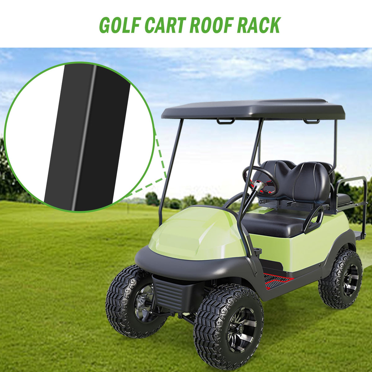 10L0L outdoor golf cart roof bracket heavy-duty build enhances stability on uneven terrain