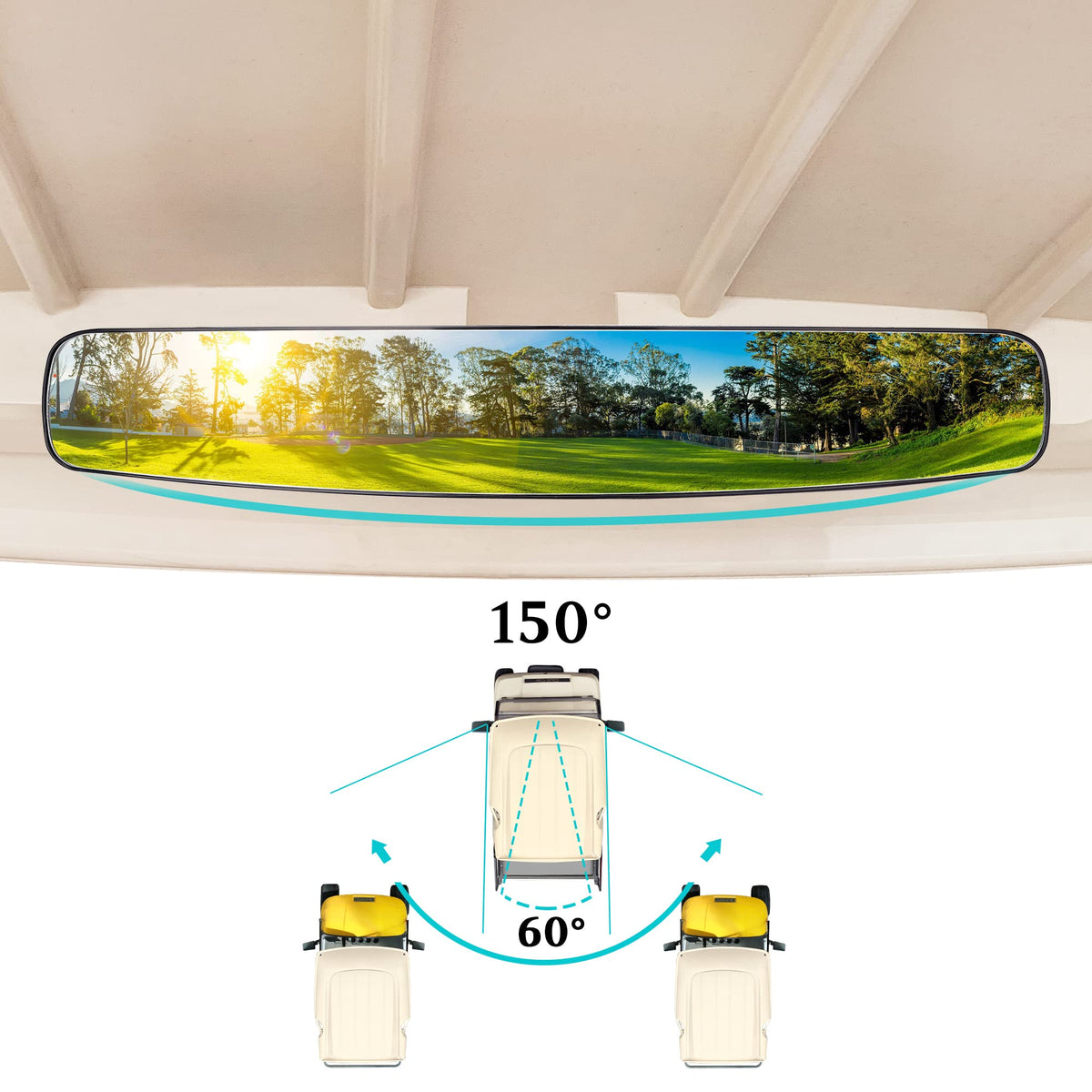 10L0L exterior mirror withstands outdoor conditions on the course