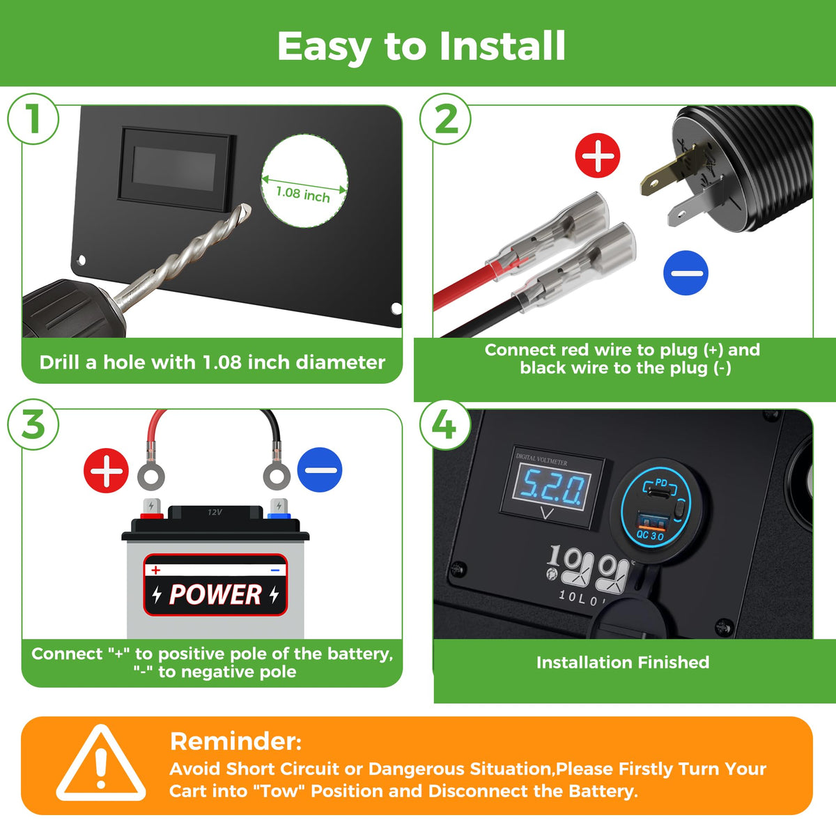 10L0L package includes PD USB-C port and wiring diagram