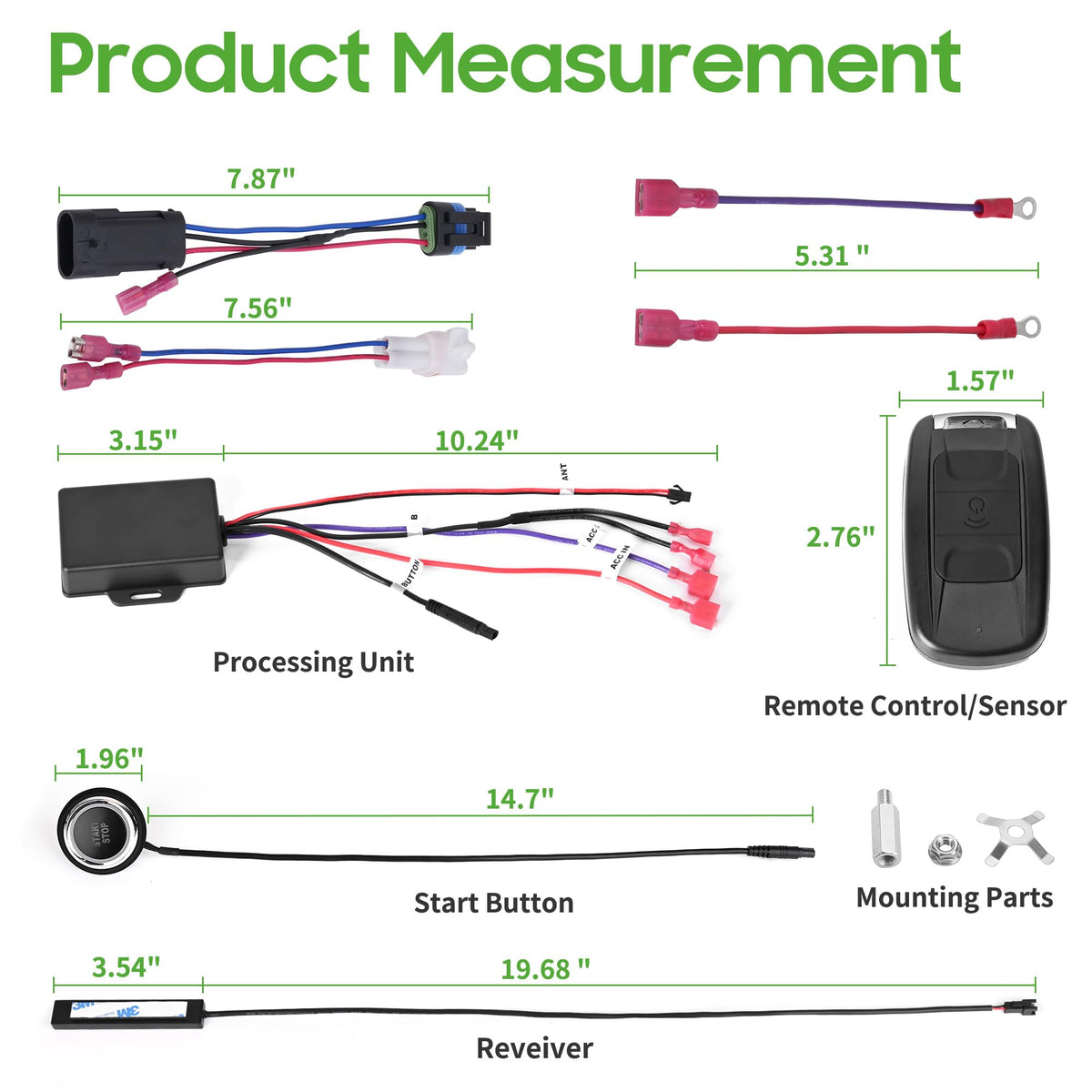 10L0L package contents image shows everything needed for upgrade to keyless ignition