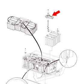 Kit includes plates and rods for quick Club Car battery reinstallation.