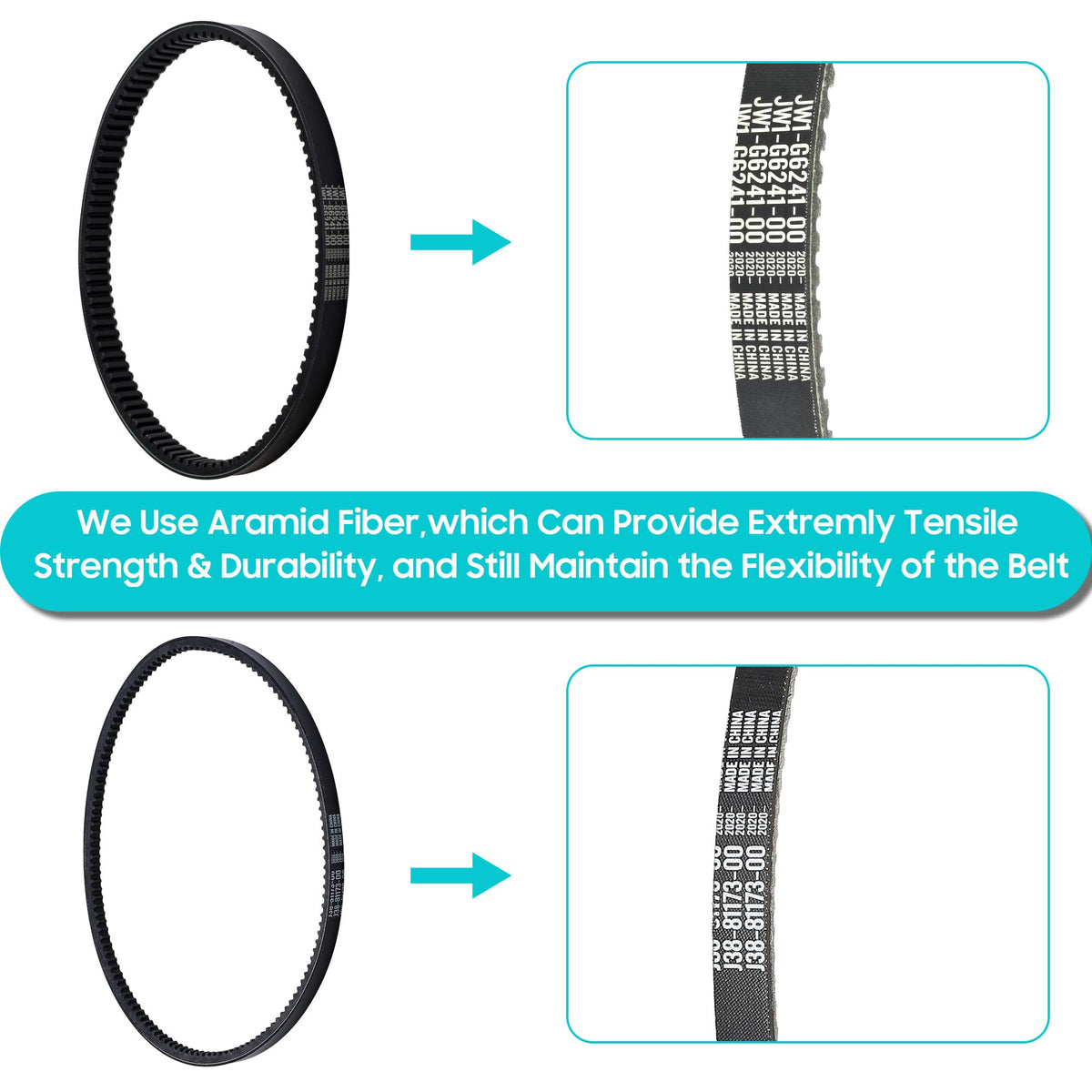 Packaging image for 10L0L drive belt with warranty information