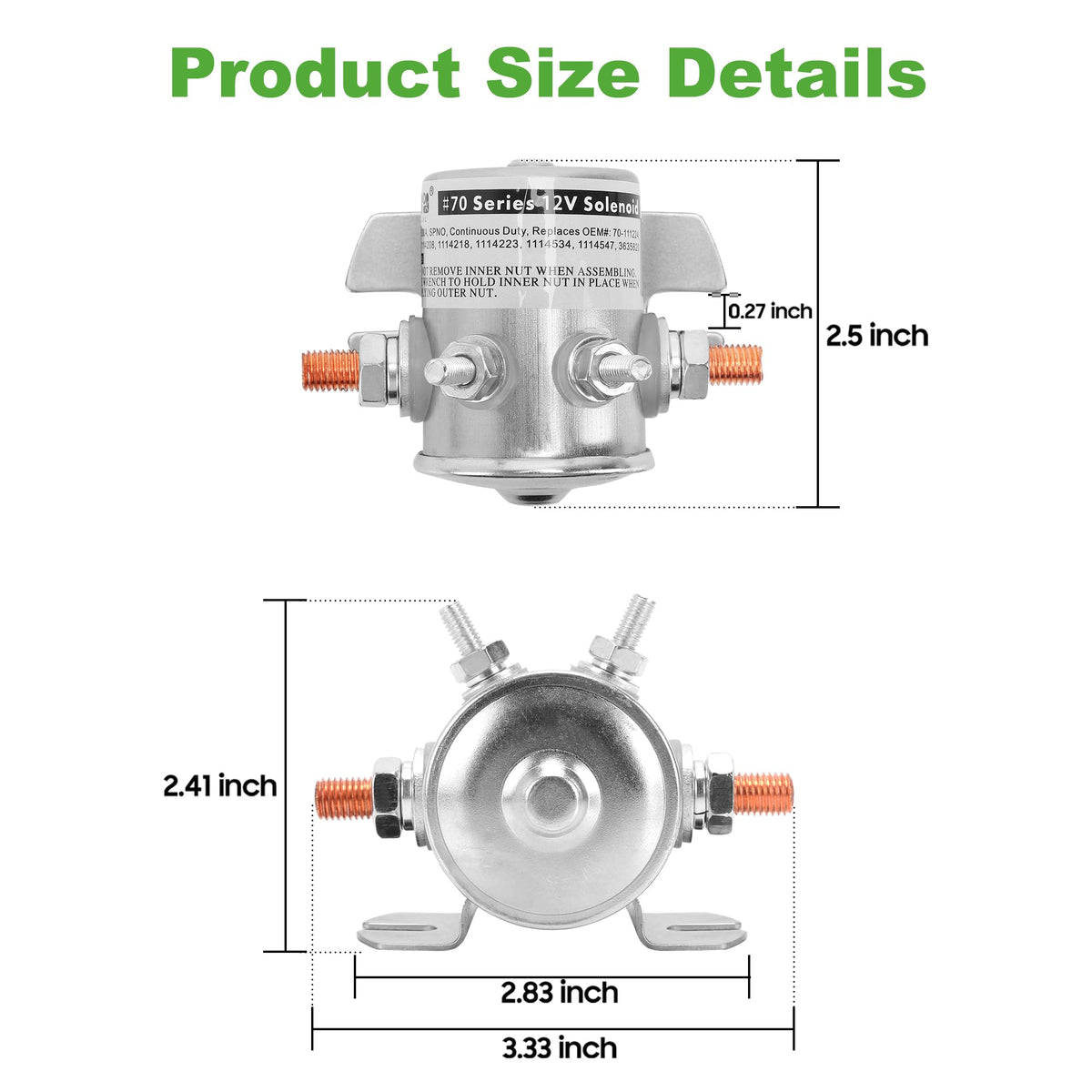 Packaging image showing one 12V golf cart starter solenoid included.