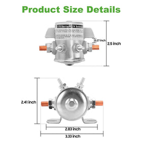 Packaging image showing one 12V golf cart starter solenoid included.