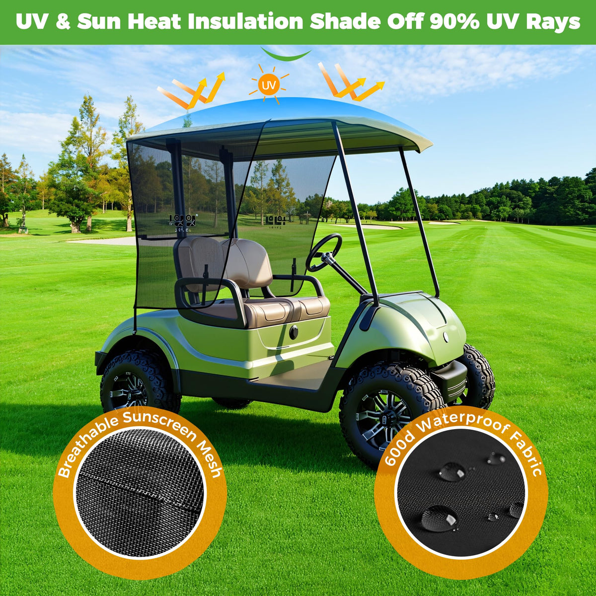 10L0L packaging image showing included sun shade for Yamaha G29 Drive