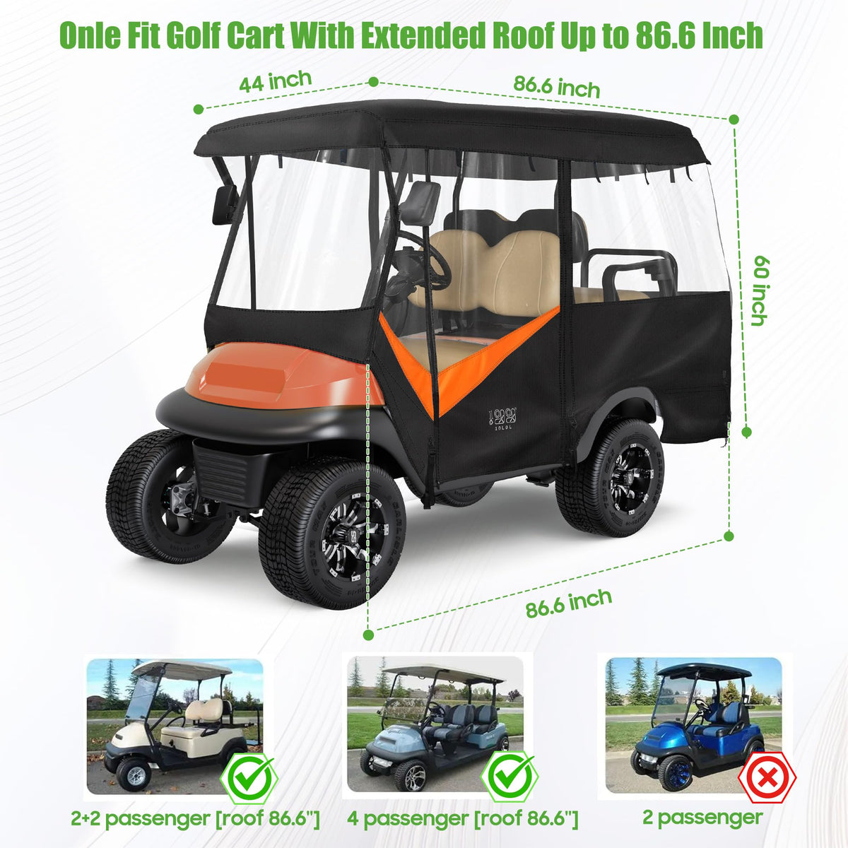 10L0L panoramic windshield cover rolls up for wider field of view.