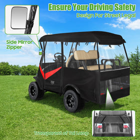 10L0L panoramic windshield cover rolls up for a wider field of view.