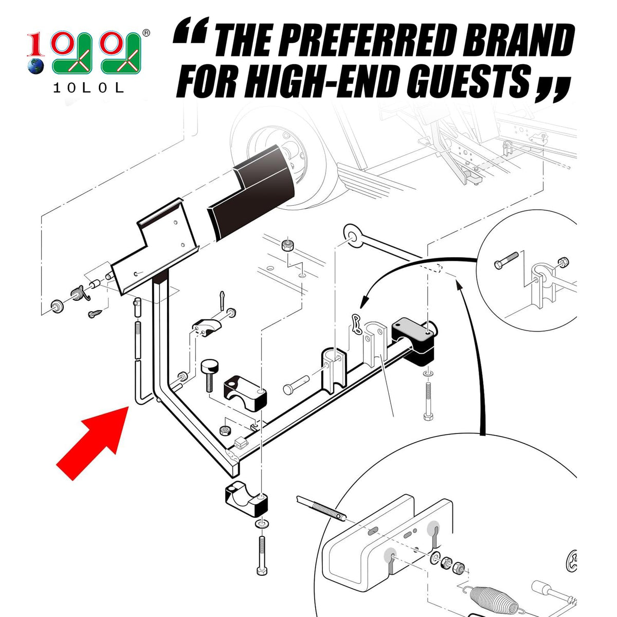 10L0L Golf Cart Park Brake Latch Kit for Carryall demonstrates reliable OEM replacement.